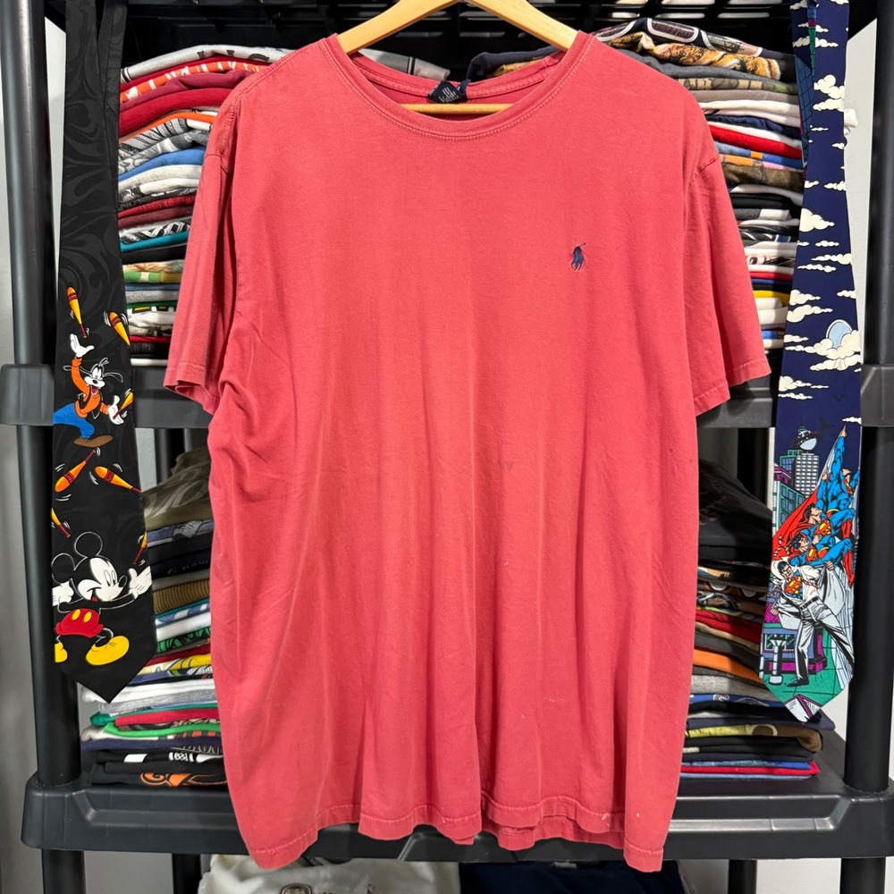 Red Polo Ralph Lauren Embroidered Pony T-Shirt XL Has Marks